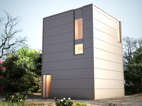 Metal house prototype (low energy consumption).
Architect: Luc Spits