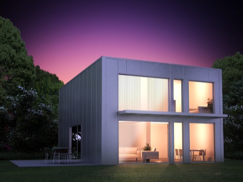 Metal house prototype (low energy consumption).
Architect: Luc Spits